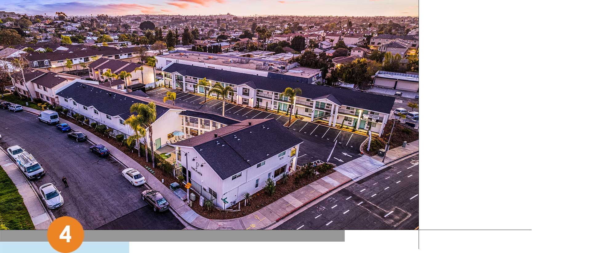 The Flats, a motel to multi-family apartments conversion in La Mesa, California